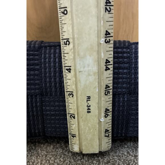 Black Fabric Woven Italian Seatbelt Style Flap Front Snap close bag - Picture 8 of 8